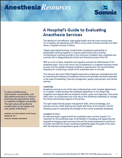 anesthesia resource evaluating anesthesia services